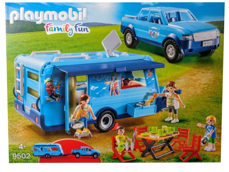 Playmobil 9502 - Pickup With Caravan Family F..