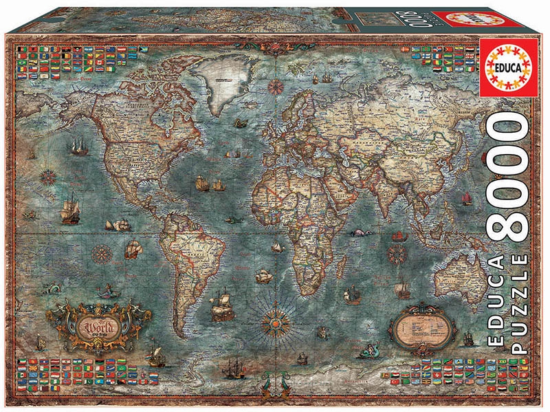 Educa - Puzzle 8000 Historical World Map  (laos)