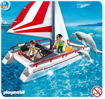 Playmobil 5130 - Catamaran Sailboat with Dolp..