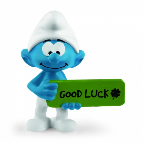 Schleich - The Smurf With His Sign Good Luck